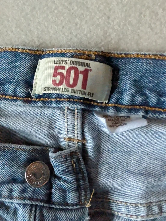 Vintage Levi's Mens Y2K 2000s 501 Original Jeans 100% Cotton Button Fly 38x32 - Picture 9 of 14